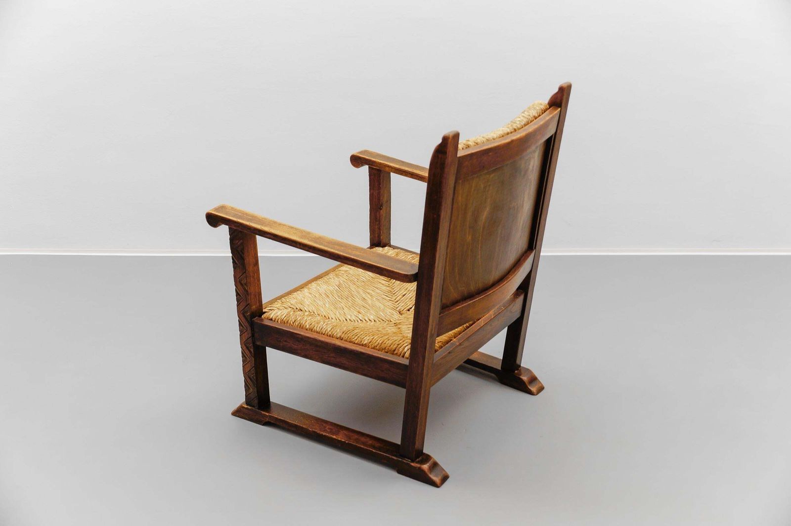 French Art Deco Wicker Armchair In The Style Of Francis Jourdain 1940s photo vinterior
