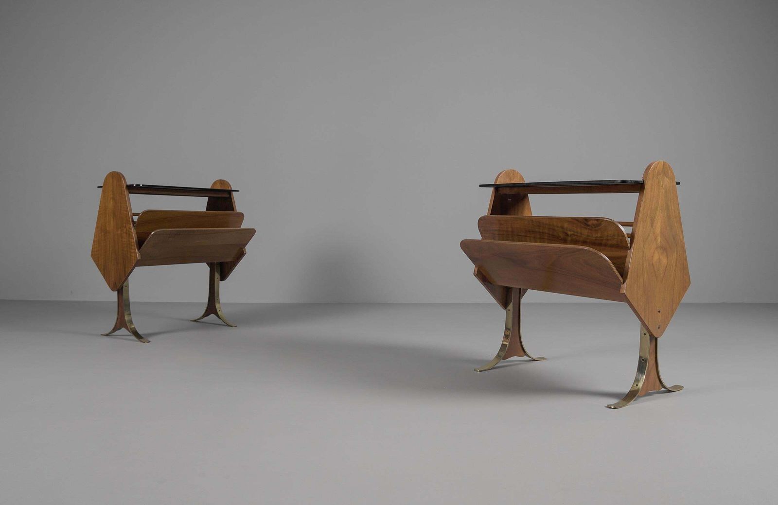 Filigree And Shapely Mid Century Modern Side Tables, 1950s photo for sale
