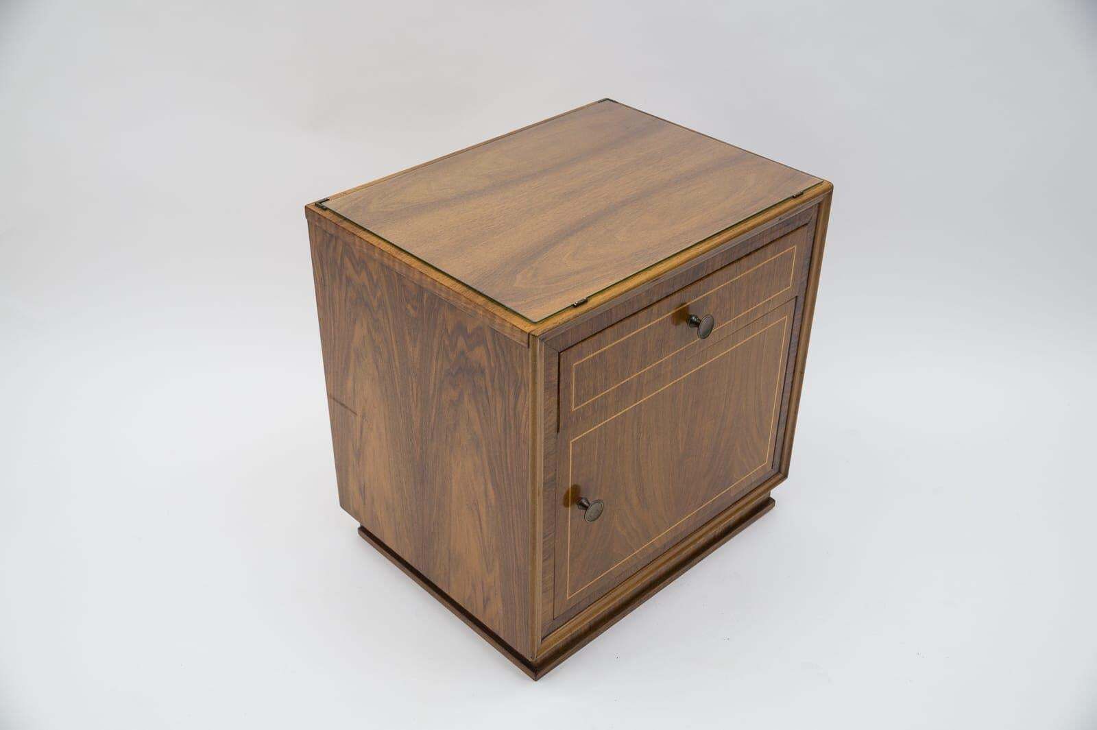 Lovely Austrian Art Deco Nightstands With Inlays, 1930s, Set Of 2 photo vintage