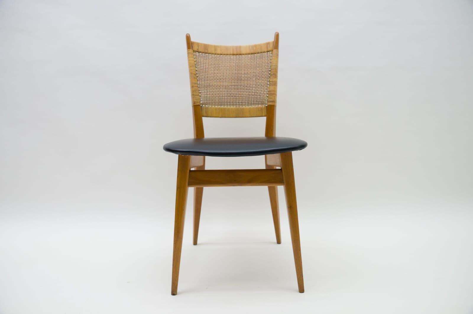 Wooden And Leather Dining Chair, Germany, 1950s photo furniture