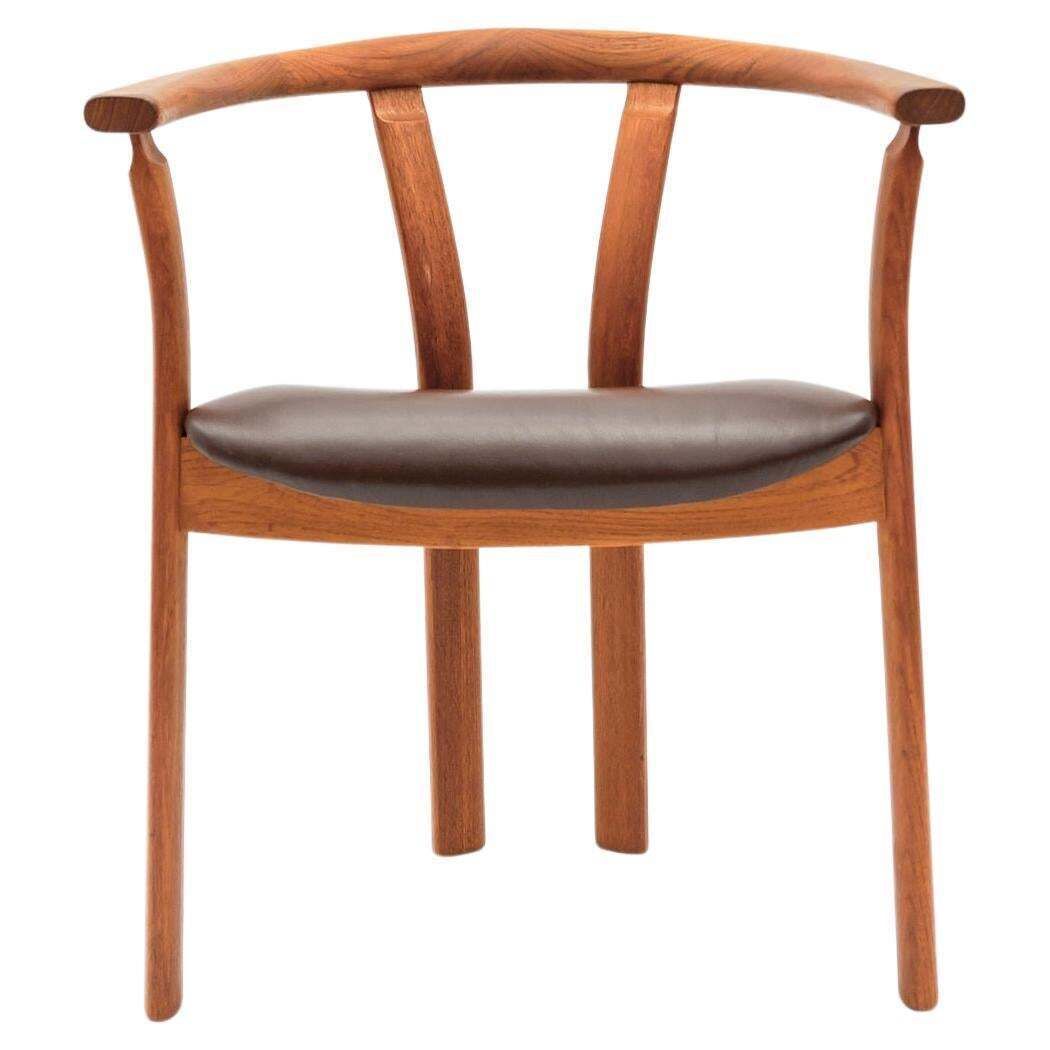 Danish Mid Century Modern Teak Armrest Desk Chair, 1960s