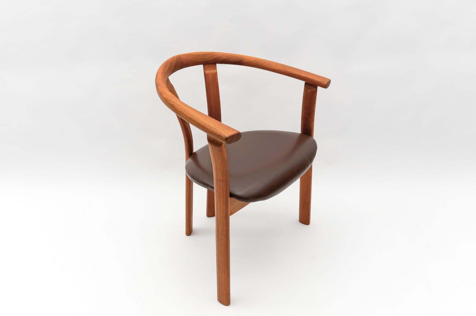 Danish Mid Century Modern Teak Armrest Desk Chair, 1960s photo for sale