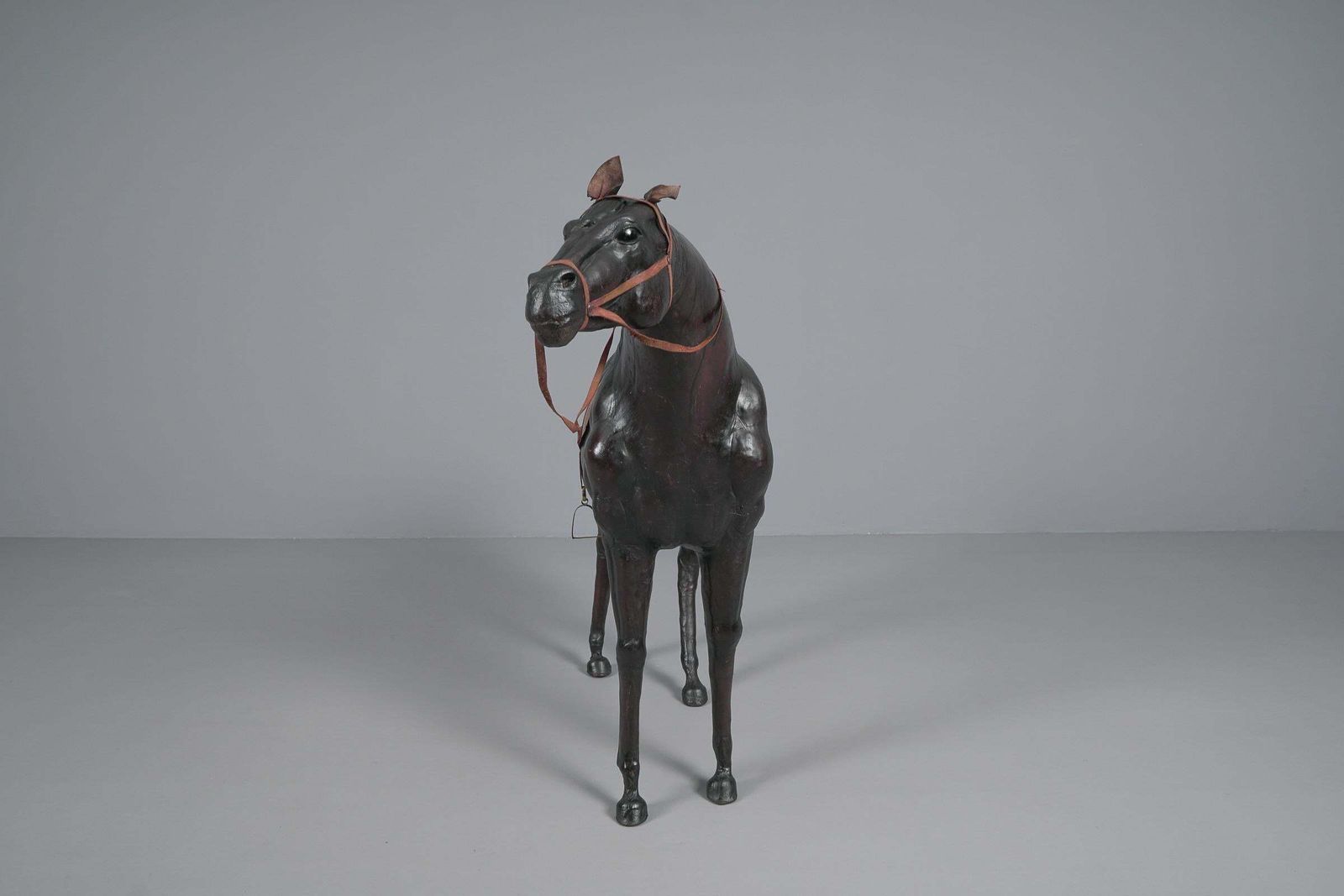 Extremely Rare, Huge Lifelike Horse Made Of Leather, 1960s photo 2378.0