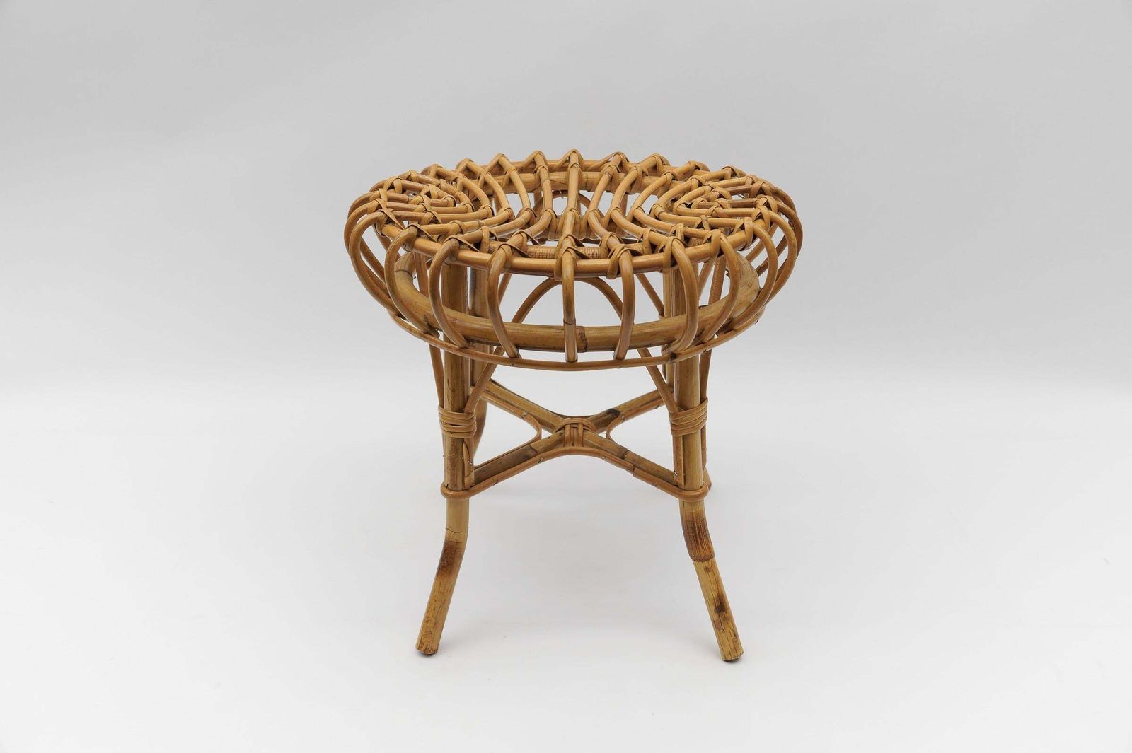 Lovely Bamboo Stool By Franco Albini, 1950s Italy photo for sale
