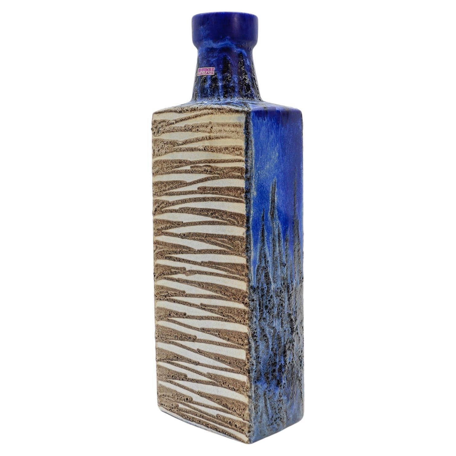 Large Glazed Ceramic Lava Vase From Ceramano Scheurich, Germany 1960s