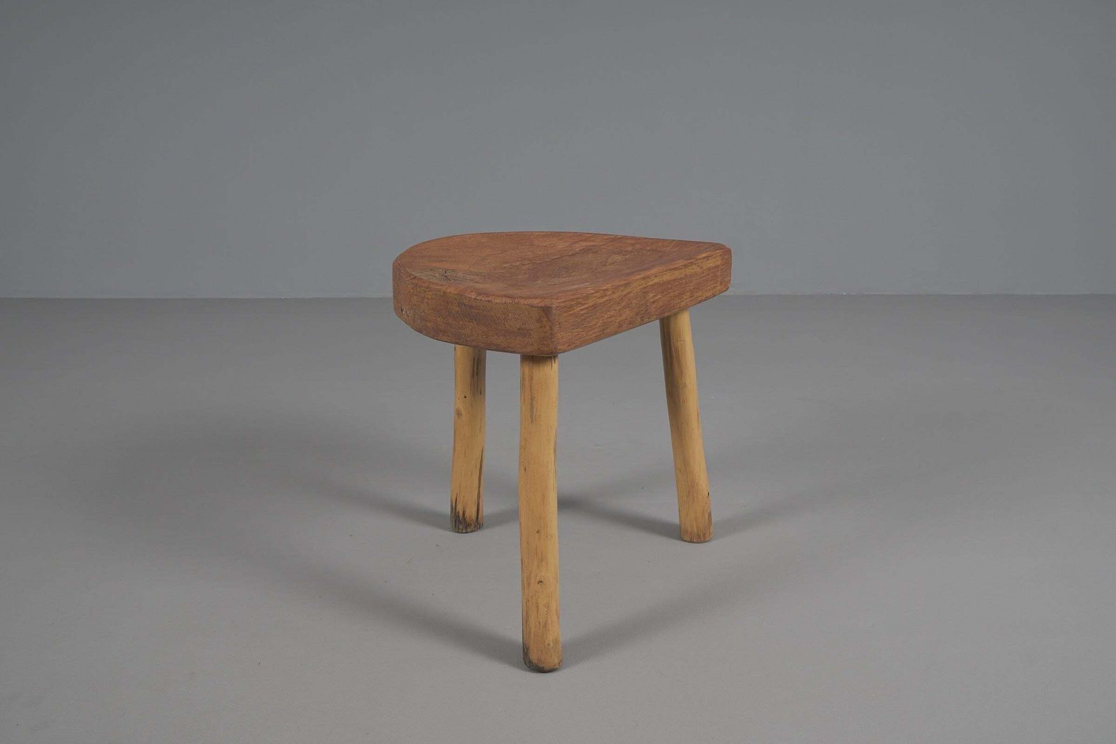Mid Century Modern Massive Oak Stool, 1960s, France photo for sale