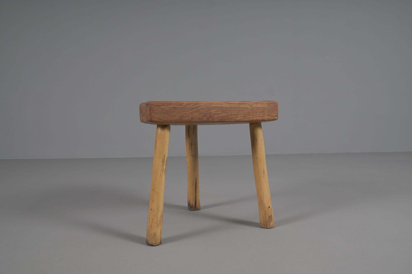 Mid Century Modern Massive Oak Stool, 1960s, France photo buy