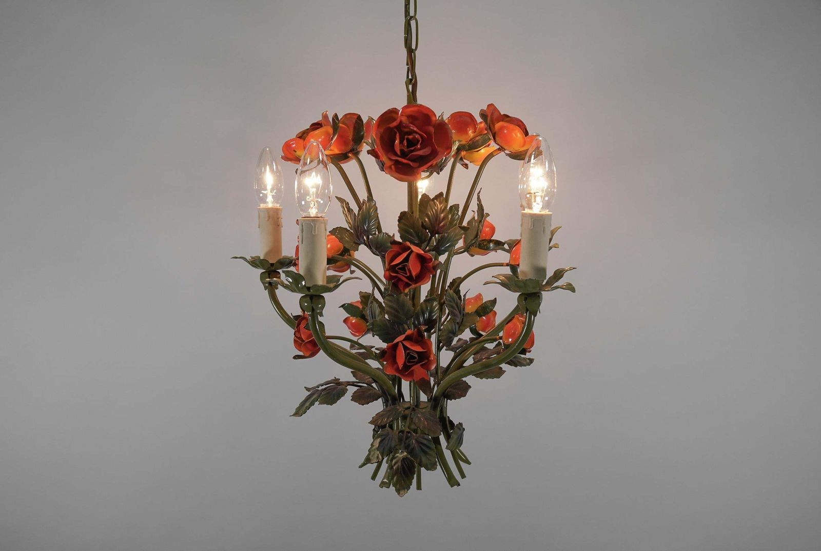 Lovely Mid Century Modern Florentine Hanging Lamp, 1960s Italy photo Lighting