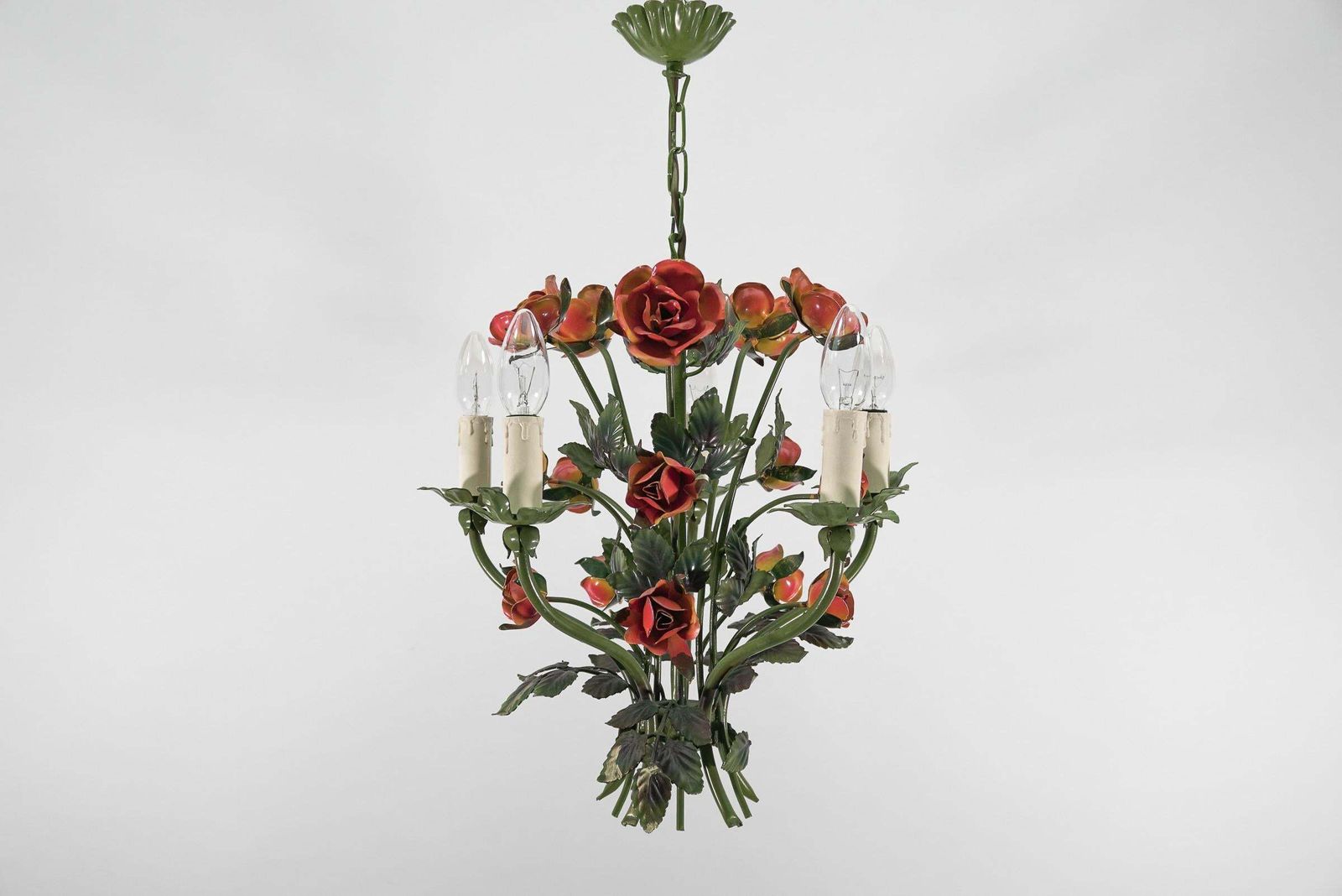 photo for sale Lovely Mid Century Modern Florentine Hanging Lamp, 1960s Italy