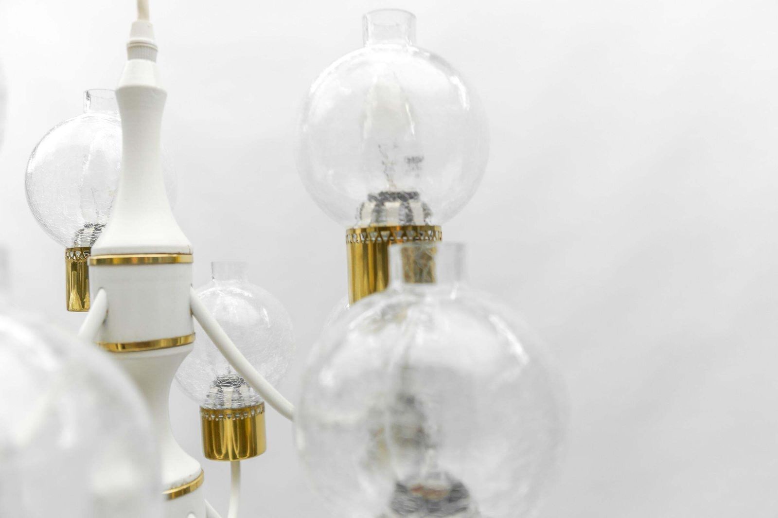 photo for sale Nine Armed Tulipan Pendant Lamp Or Chandelier By Kaiser Mid Century Modern 1960
