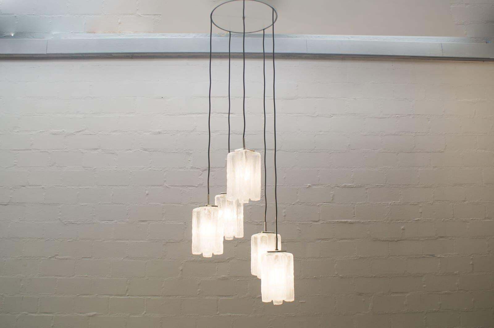 Granada Ice Glass Cascading Ceiling Lamp From Kalmar Franken Kg, 1960s photo for sale