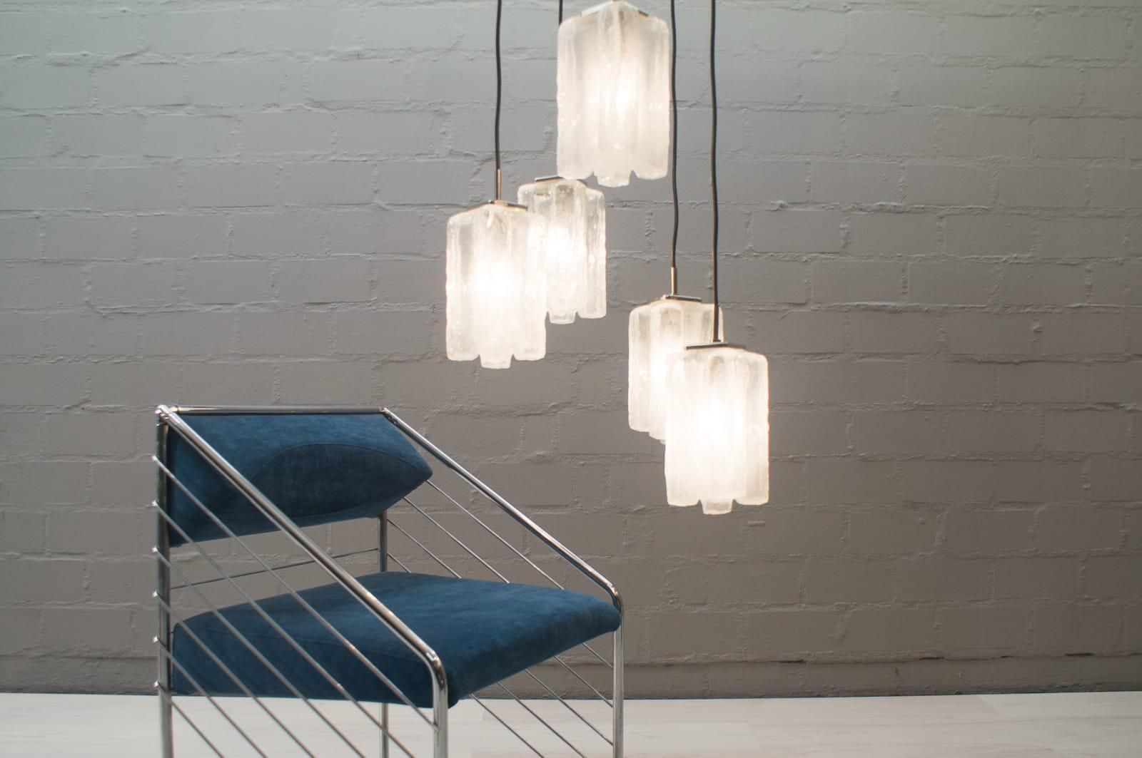 Granada Ice Glass Cascading Ceiling Lamp From Kalmar Franken Kg, 1960s photo Lighting