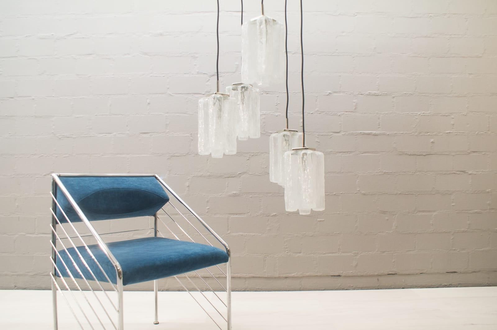 Granada Ice Glass Cascading Ceiling Lamp From Kalmar Franken Kg, 1960s photo 2123.0