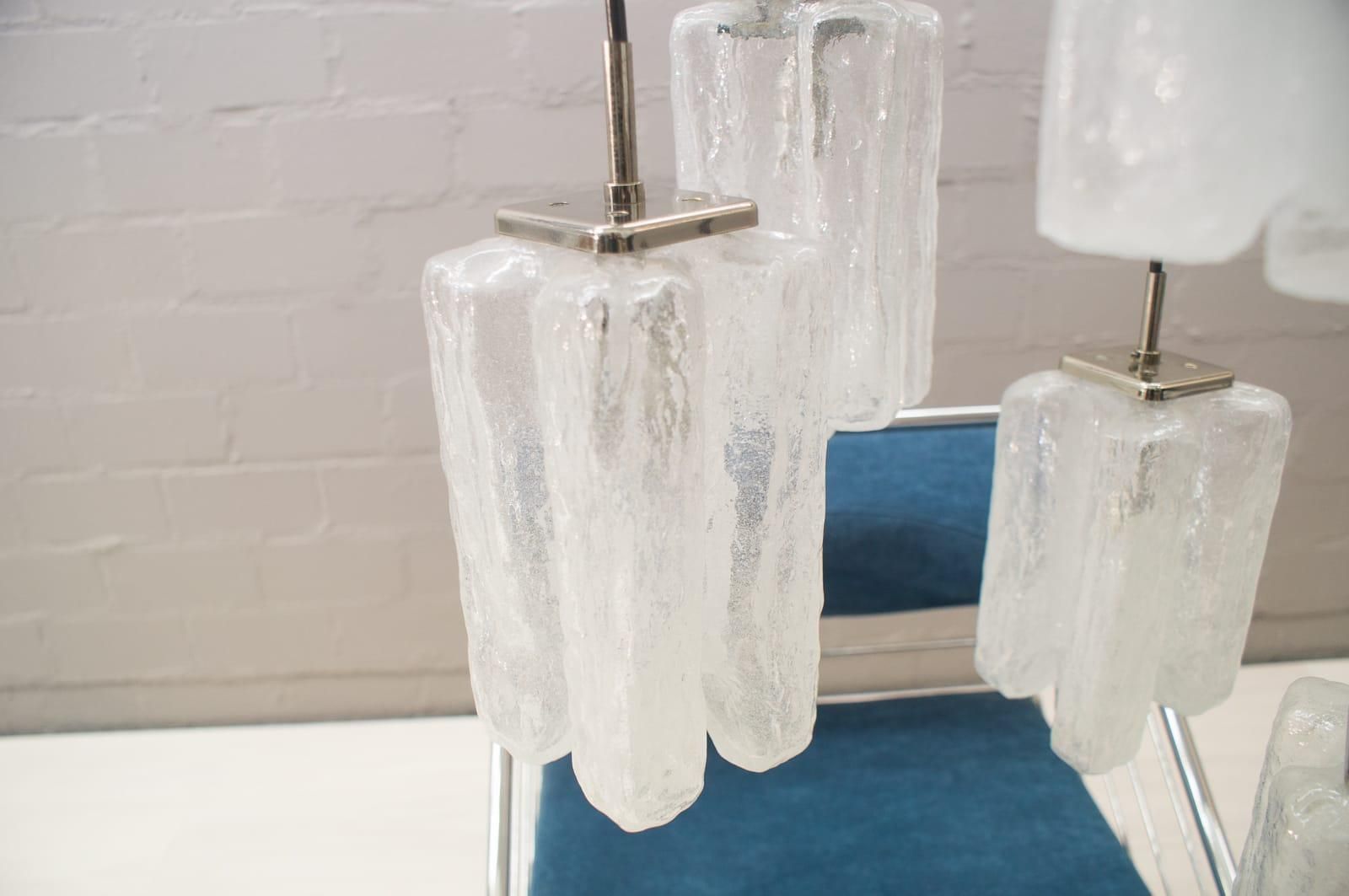 Granada Ice Glass Cascading Ceiling Lamp From Kalmar Franken Kg, 1960s photo vinterior