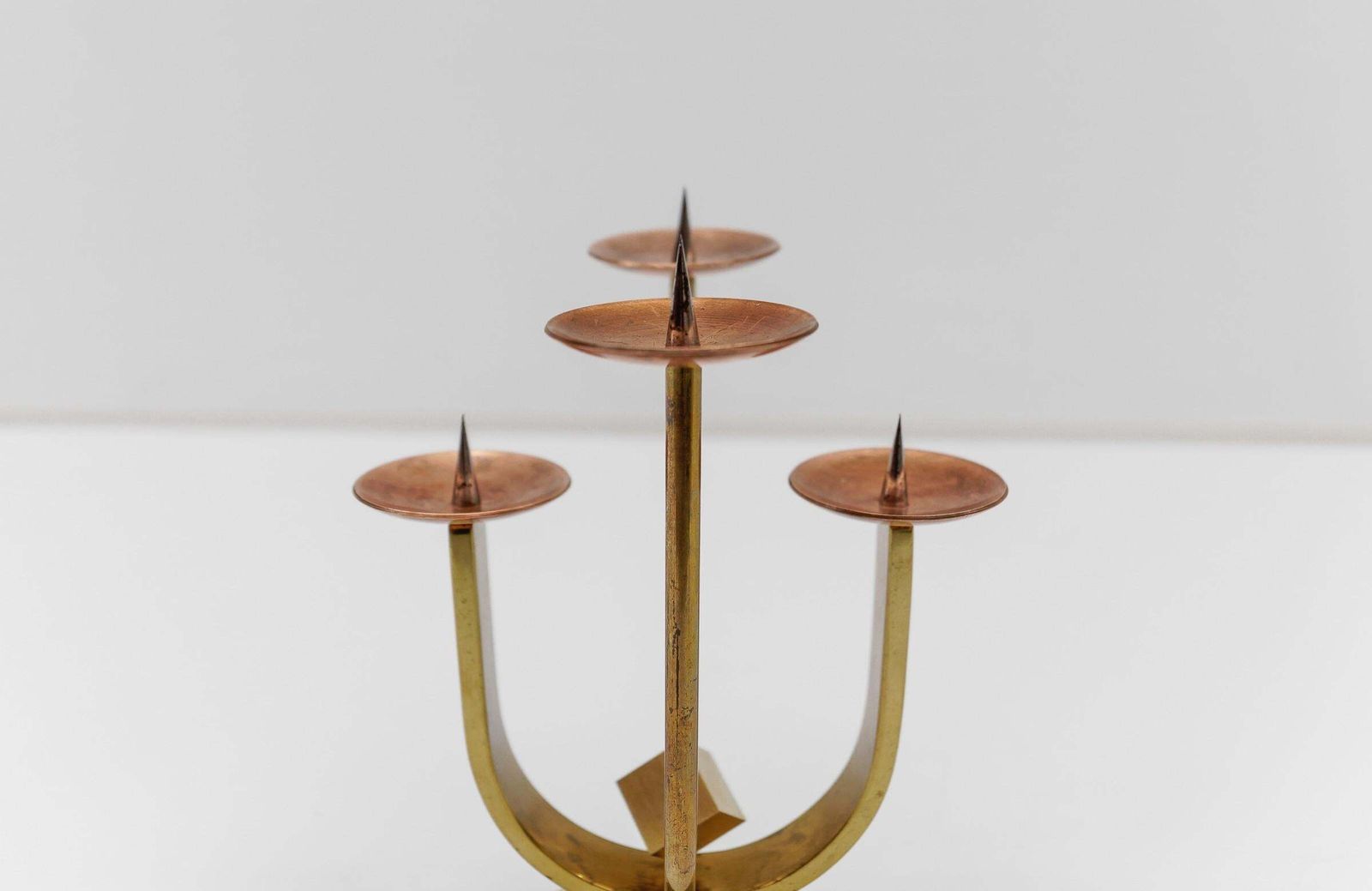 Home Decor Artist Brutalist Candleholder Made In Brass And Copper, 1960s Austria photo