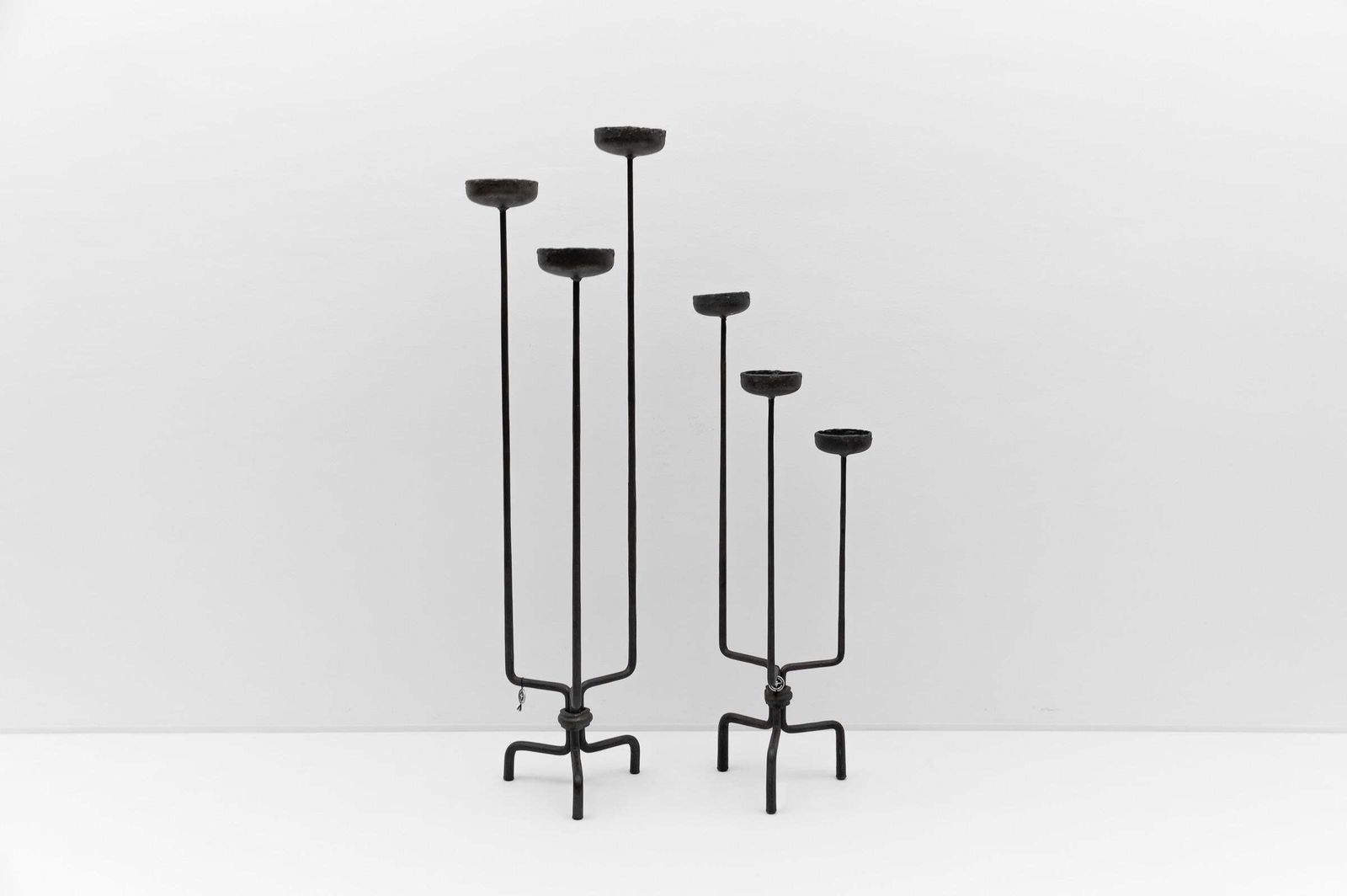 photo for sale Large Floor Wrought Candle Holder By Manfred Bredohl Vulkanschmiede, 1970s