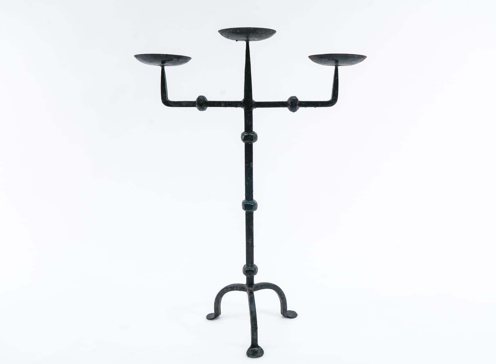 Pair Of Wrought Brutalist Candleholders, 1930s/40s, France photo 1189.0