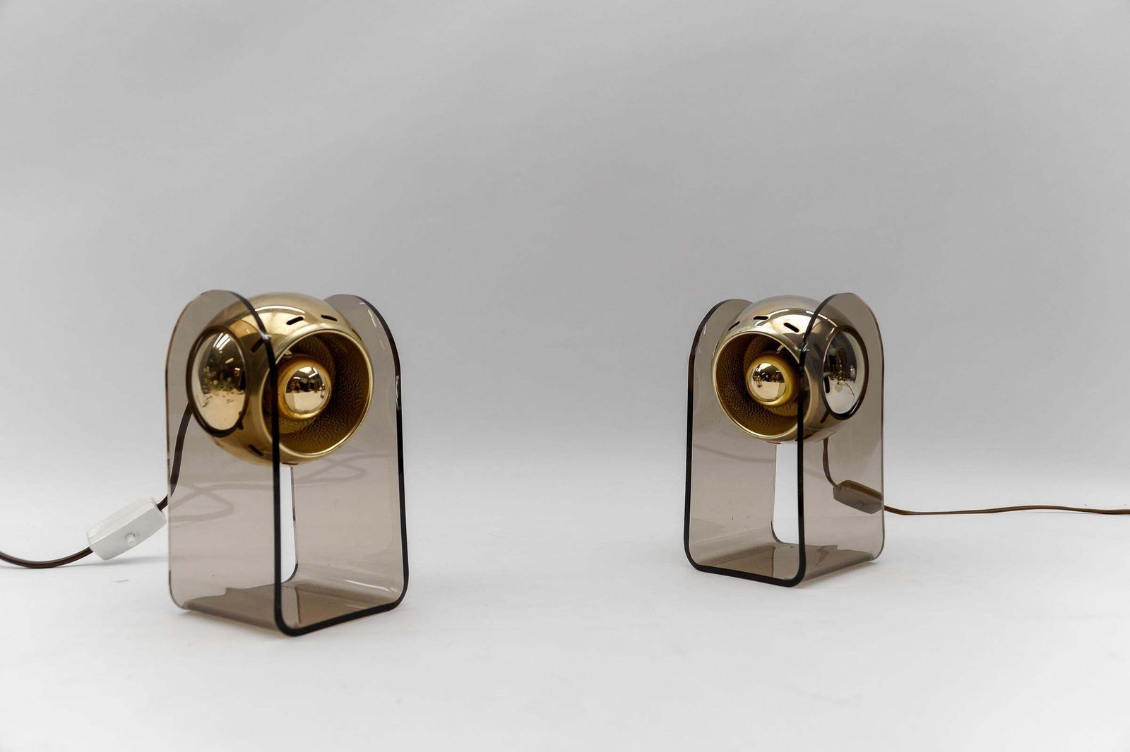 Paar Mid Century Modern Table Lamps In The Style Of Gino Sarfatti, 1960s photo vintage