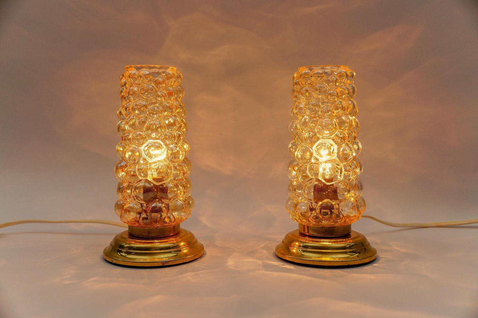 Pair Of Bubble Glass Table Lamps By Helena Tynell, 1960s photo Lighting