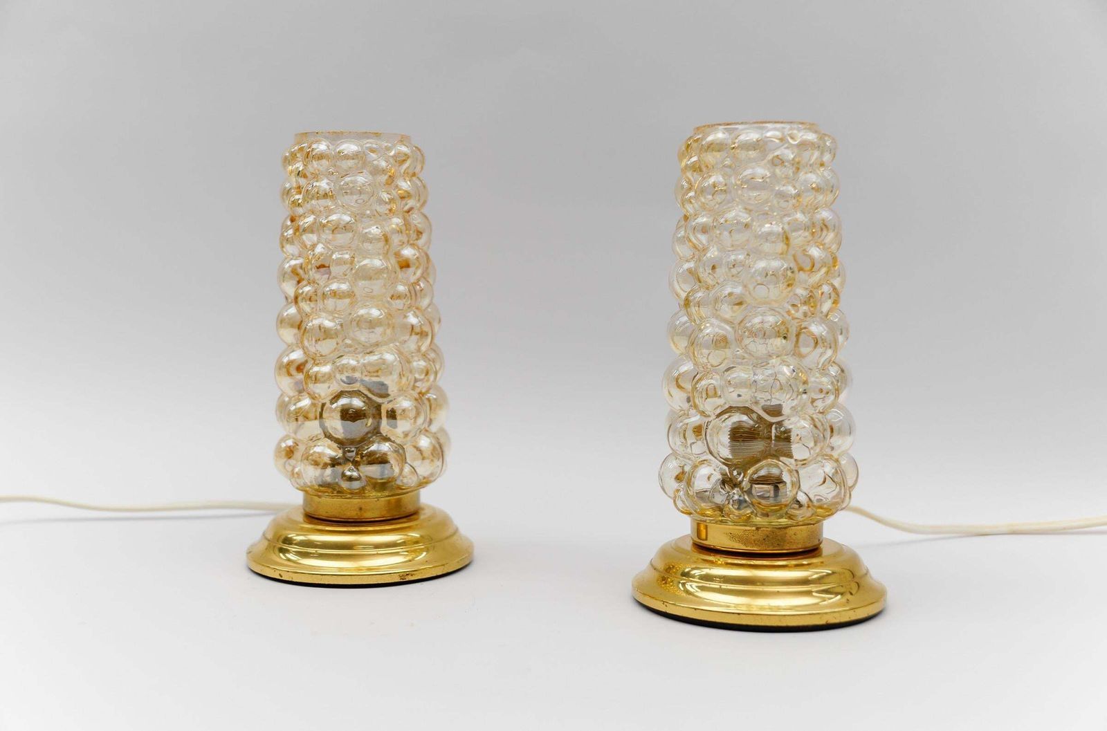 Pair Of Bubble Glass Table Lamps By Helena Tynell, 1960s photo 722.0