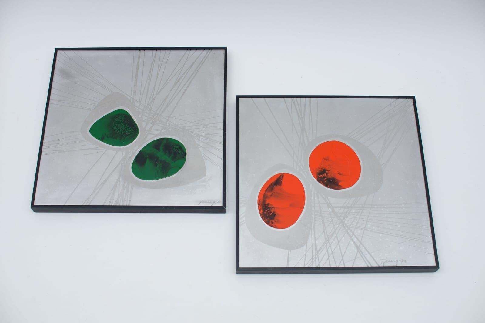 2x Unique Aluminium Mural With Enamel By Jung 1977, Germany photo furniture