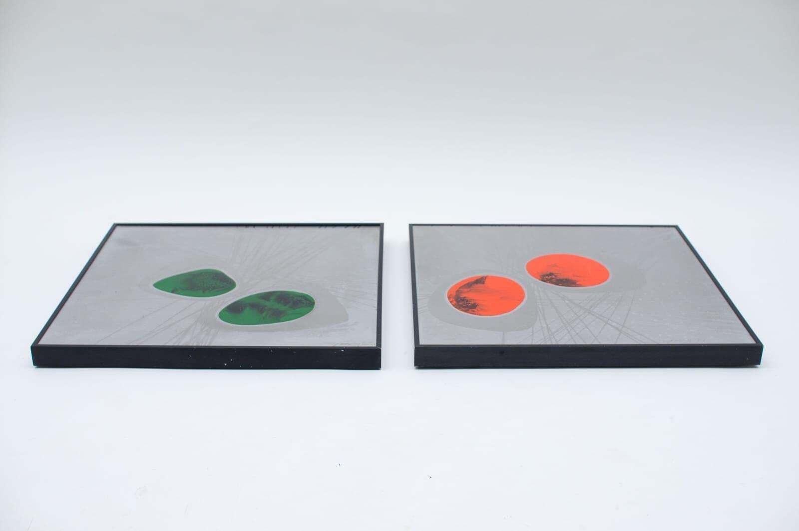 2x Unique Aluminium Mural With Enamel By Jung 1977, Germany photo Art
