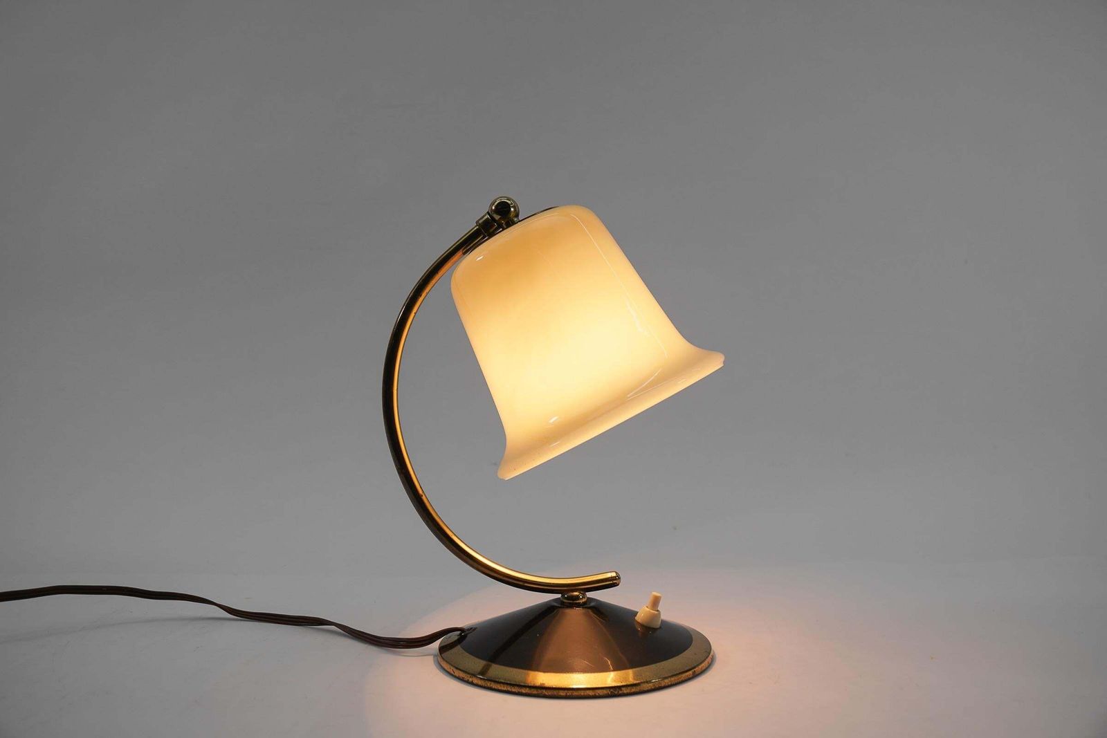 Lovely Midcentury Table Lampe Made In Glass And Brass, 1950s, Austria photo furniture