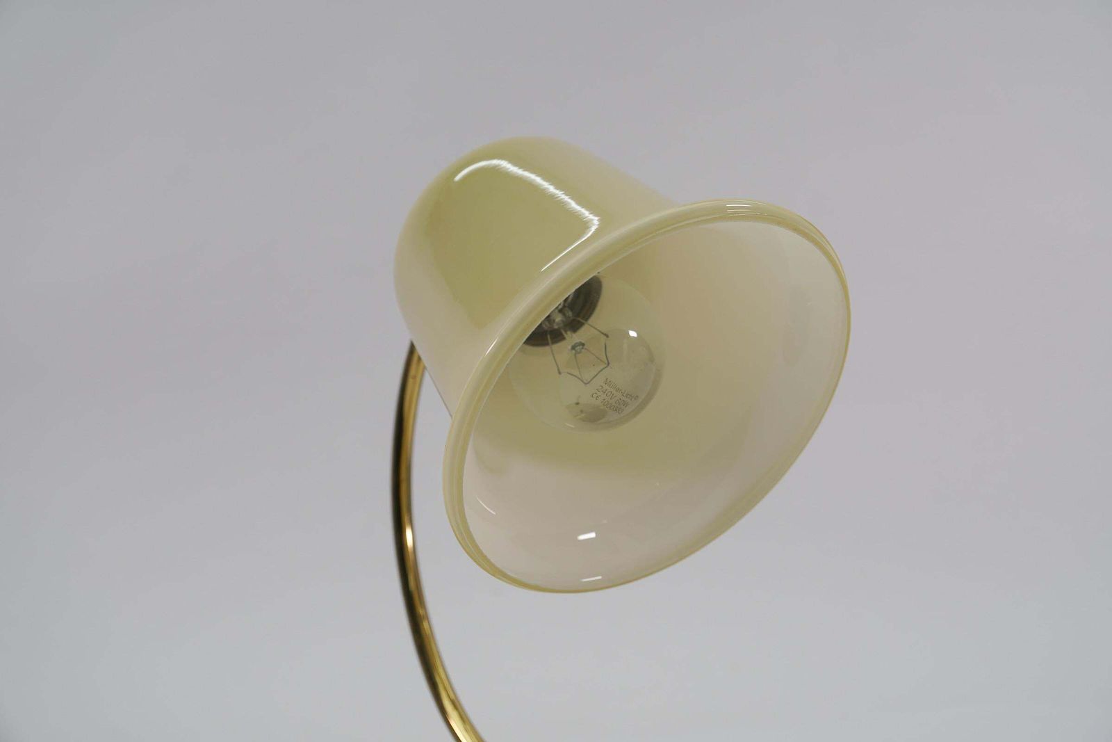 Lovely Midcentury Table Lampe Made In Glass And Brass, 1950s, Austria photo vintage