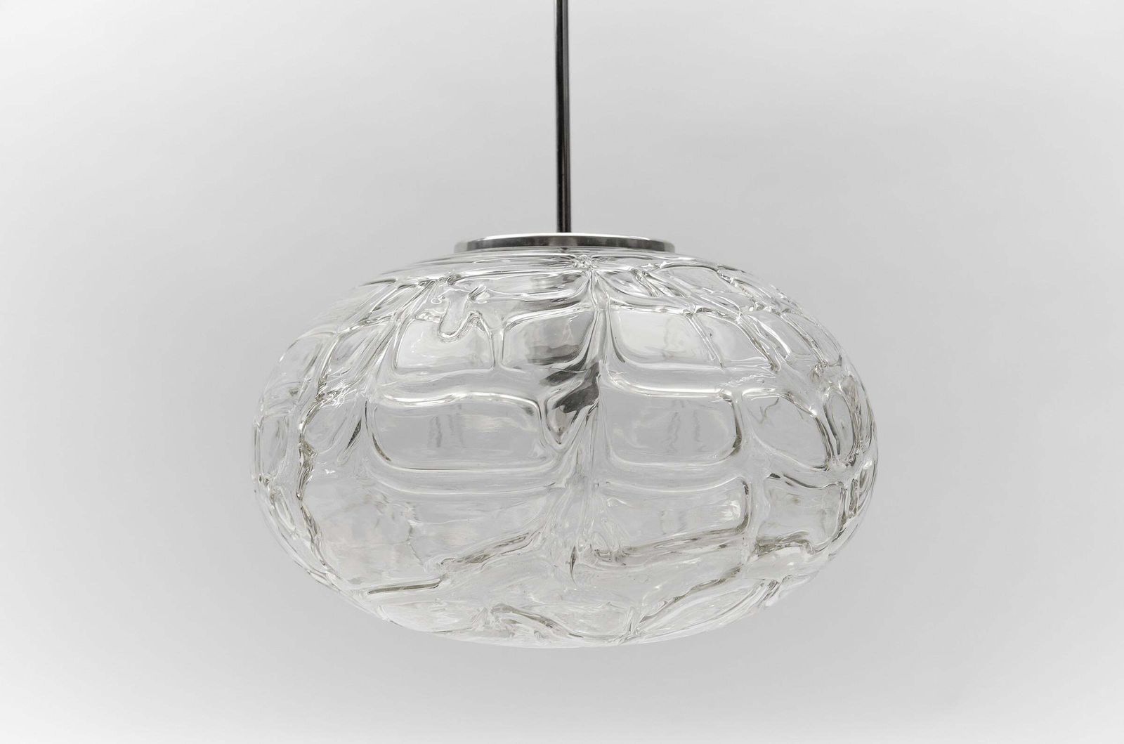 Large Oval Murano Clear Glass Ball Pendant Lamp By Doria, 1960s Germany photo 892.0