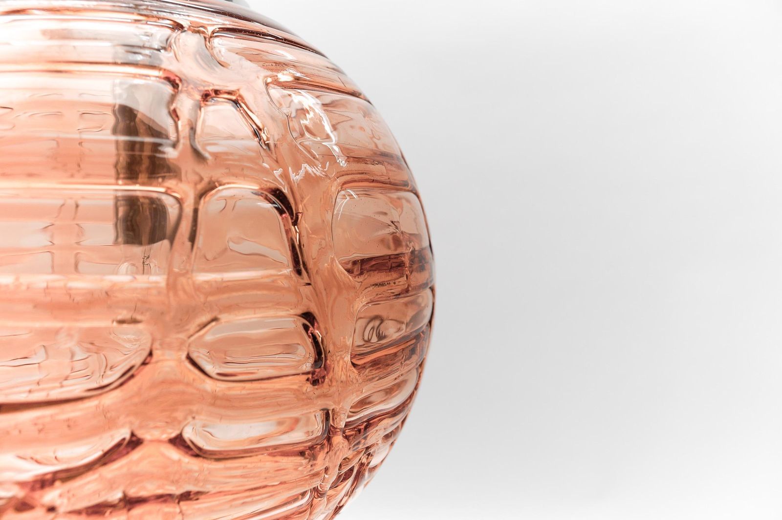 photo for sale Large Murano Pink Glass Ball Pendant Lamp By Doria, 1960s Germany