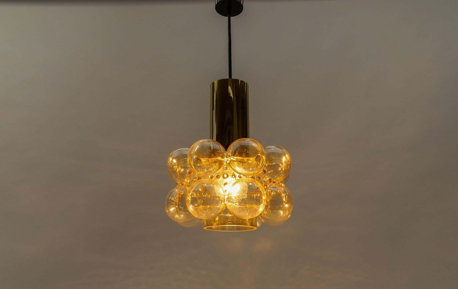 Amber Bubble Glass Ceiling Lamp By Helena Tynell For Limburg, Germany 1960s photo furniture