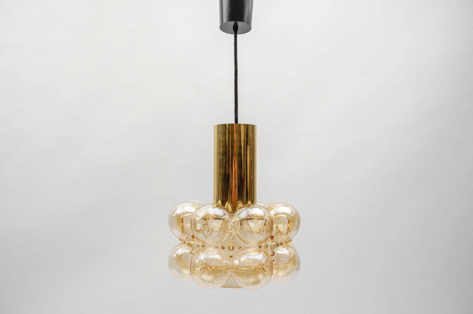 Amber Bubble Glass Ceiling Lamp By Helena Tynell For Limburg, Germany 1960s photo for sale