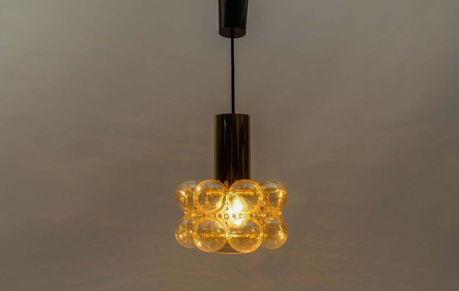 Amber Bubble Glass Ceiling Lamp By Helena Tynell For Limburg, Germany 1960s photo Lighting