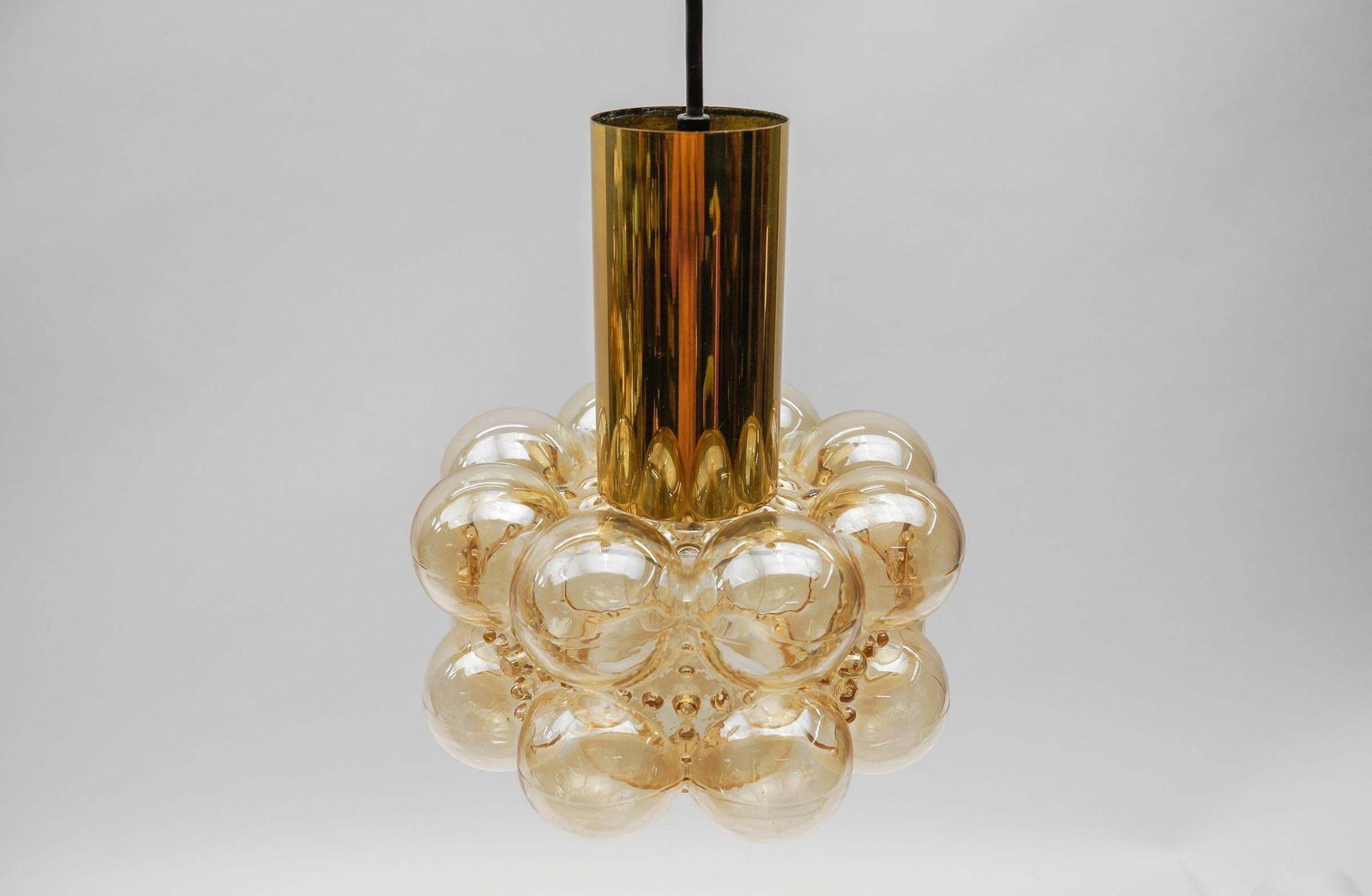 Amber Bubble Glass Ceiling Lamp By Helena Tynell For Limburg, Germany 1960s photo buy