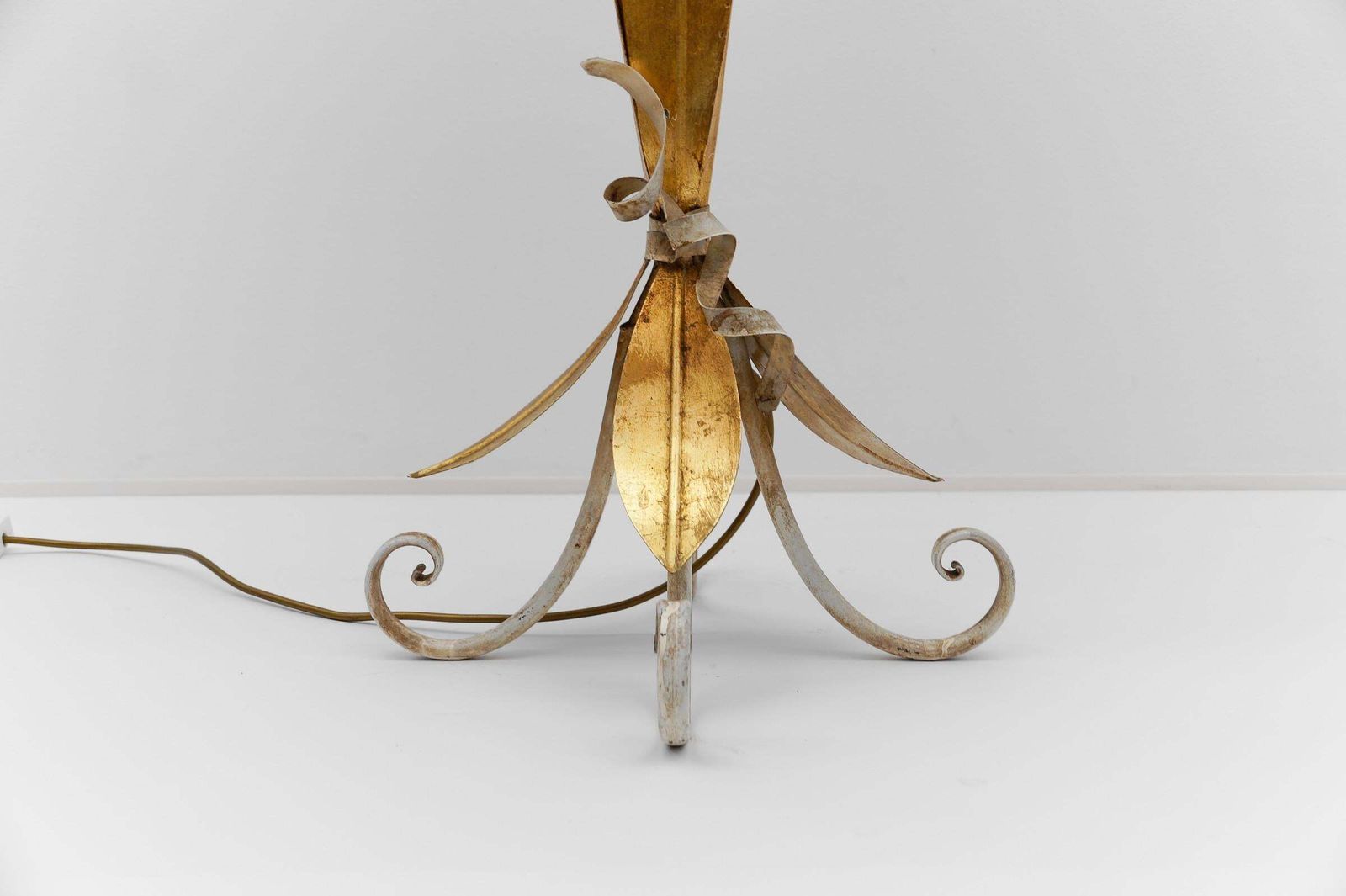 Lighting Amazing Gilded Floral Floor Lamp By Hans Kögl, Germany, 1960s photo