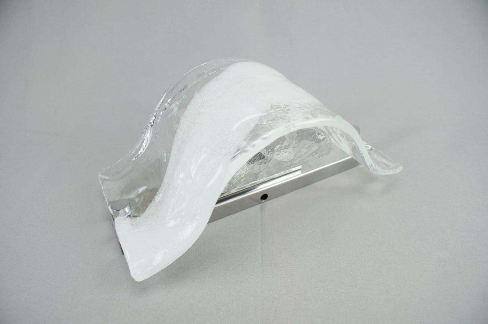 Large Murano Vetri Glass Wall Lamp, Italy 1960s photo for sale