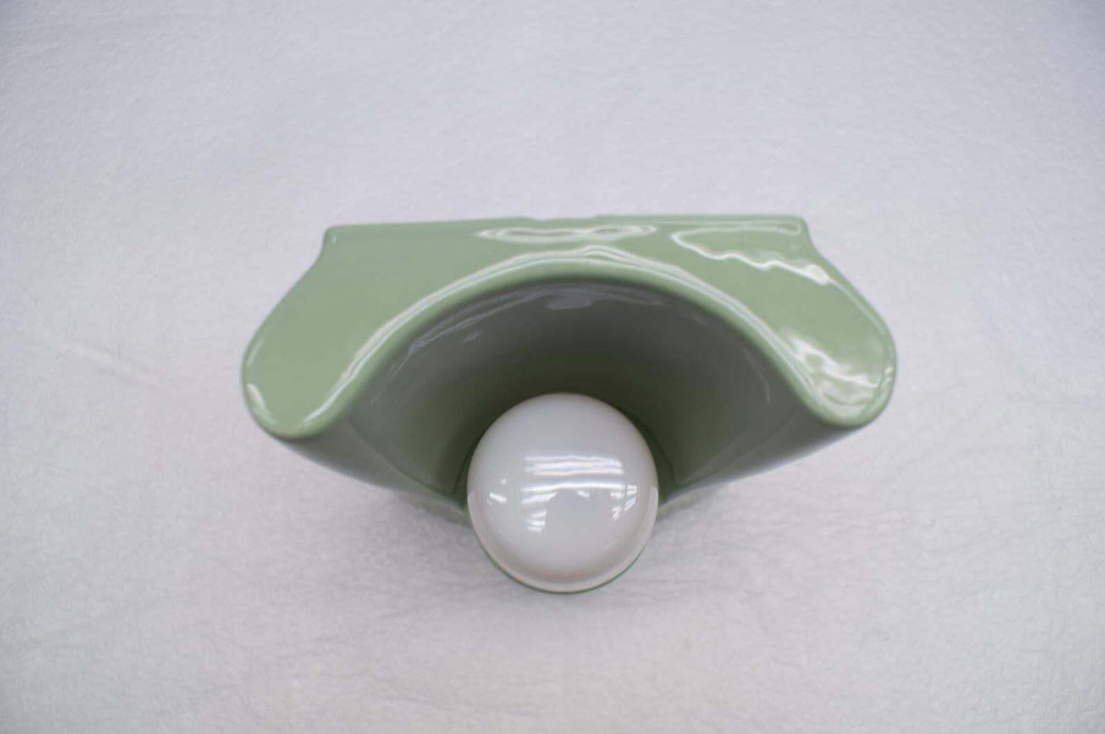 Very Rare Green Wilhelm Wagenfeld Wall Light For Lindner Leuchten Model No. 6454 photo 637.0