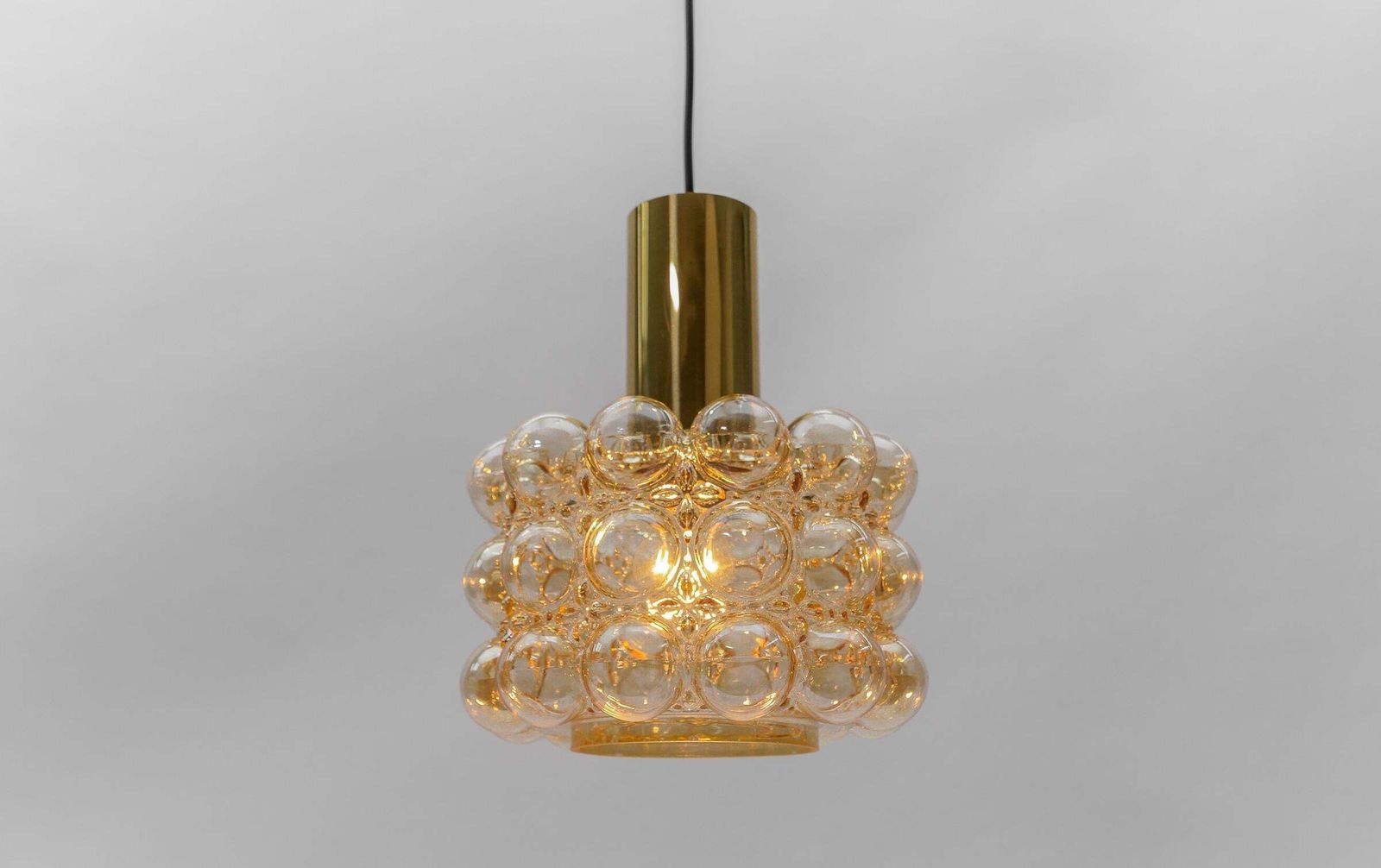 1 Of 2 Amber Bubble Glass Ceiling Lamp By Helena Tynell For Limburg, Germany 196 photo Lighting