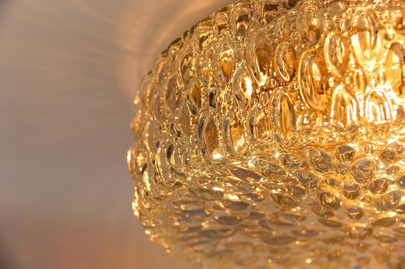 892.0 1. Of 3 Large Bubble Glass Wall Lamp / Flush Mount By Limburg, 1960s Germany photo