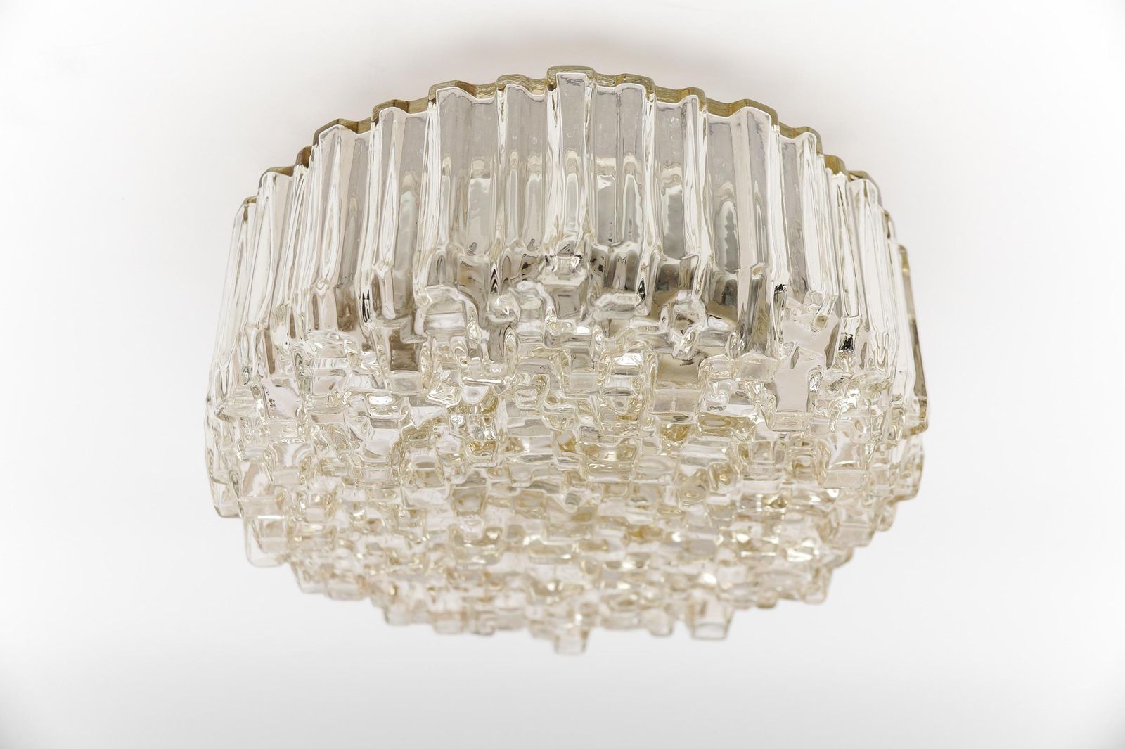 1. Of 4 Square Smoked Glass Geometric Glass Wall Lamp / Flush Mount, 1960s photo vinterior