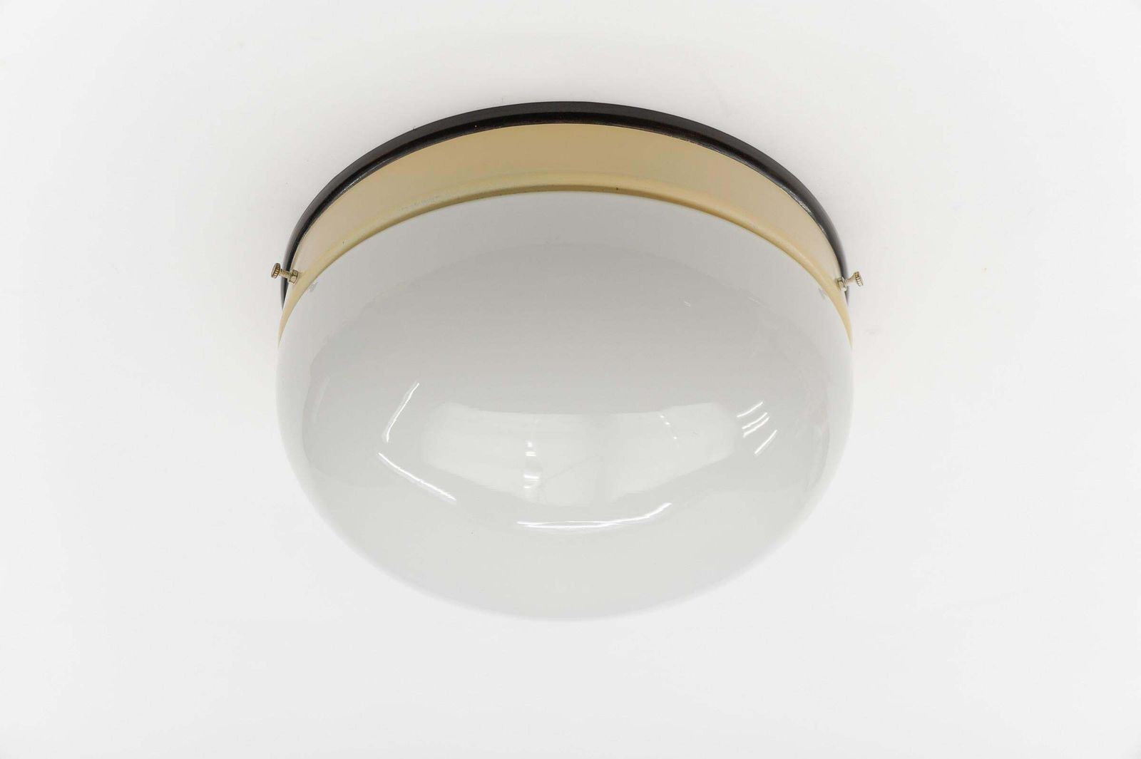 1. Of 12 Rare Minimalistic Bauhaus Plafoniere / Flush Mount Light, Germany 1930s photo Lighting
