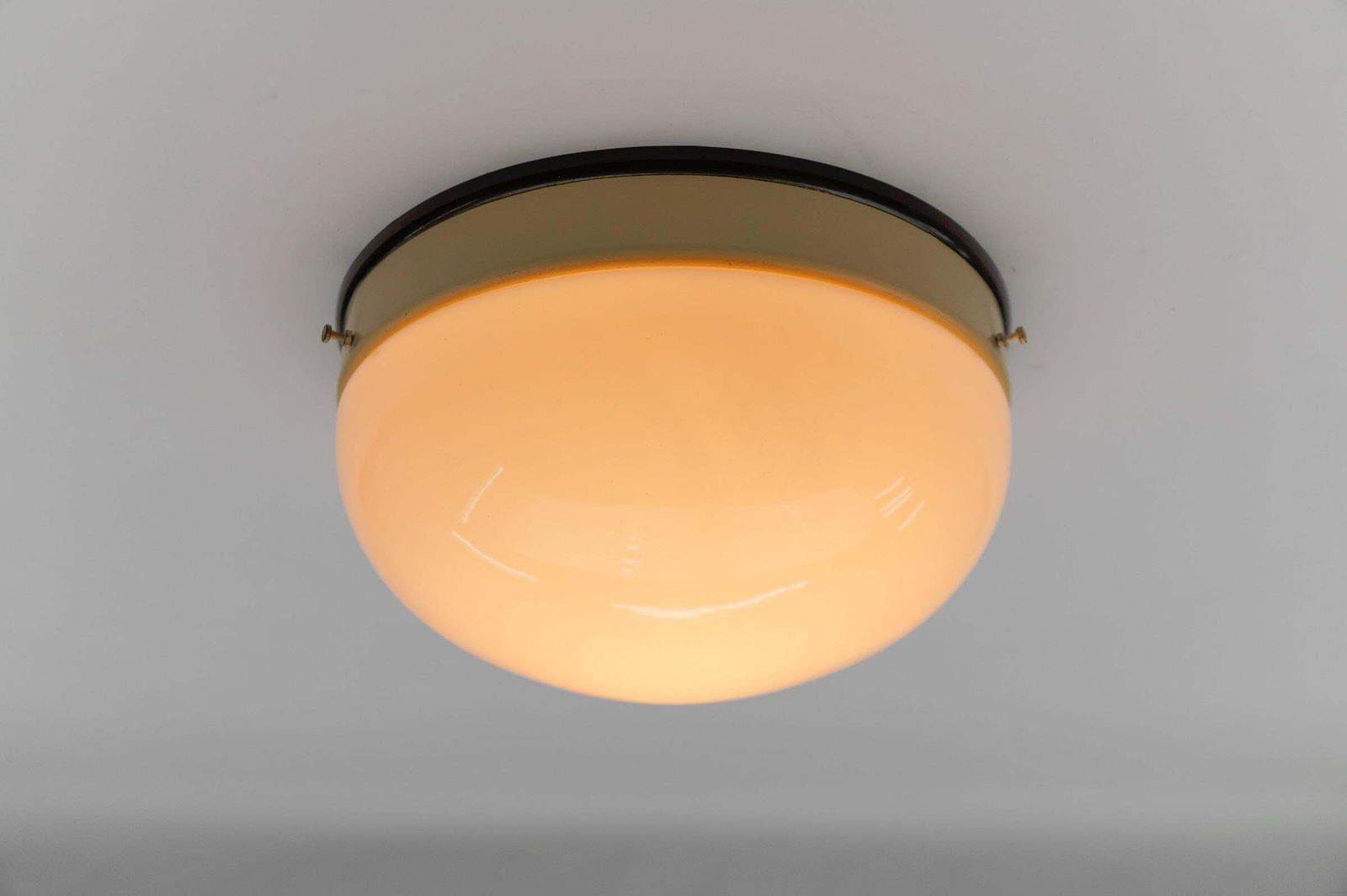 1. Of 12 Rare Minimalistic Bauhaus Plafoniere / Flush Mount Light, Germany 1930s photo vintage