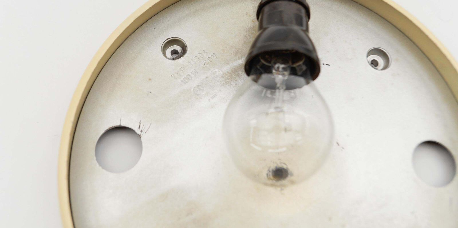 Lighting 1. Of 12 Rare Minimalistic Bauhaus Plafoniere / Flush Mount Light, Germany 1930s photo