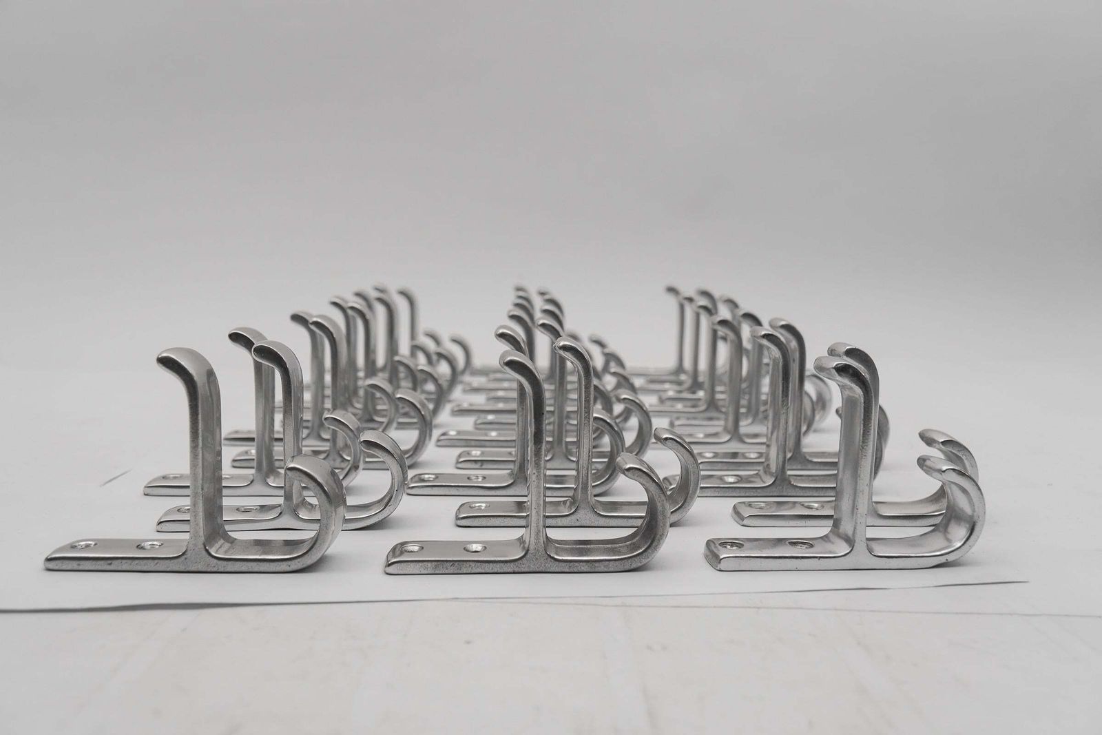 Set Of 35 Midcentury Aluminium Wall Hooks, Austria, 1950s photo buy
