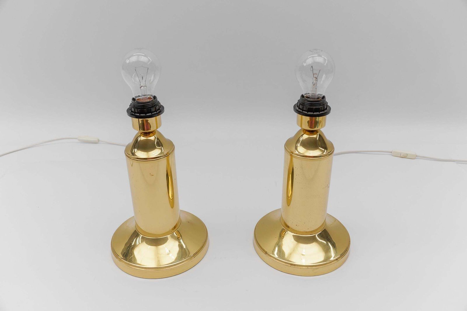 Pair Of Mid Century Modern Brass Table Lamp Bases, 1960s photo buy
