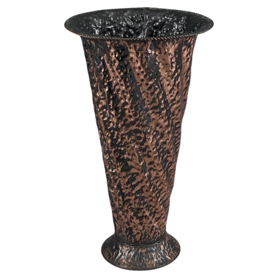 Handmade Hammered Umbrella Stand In Copper, 1960s Austria