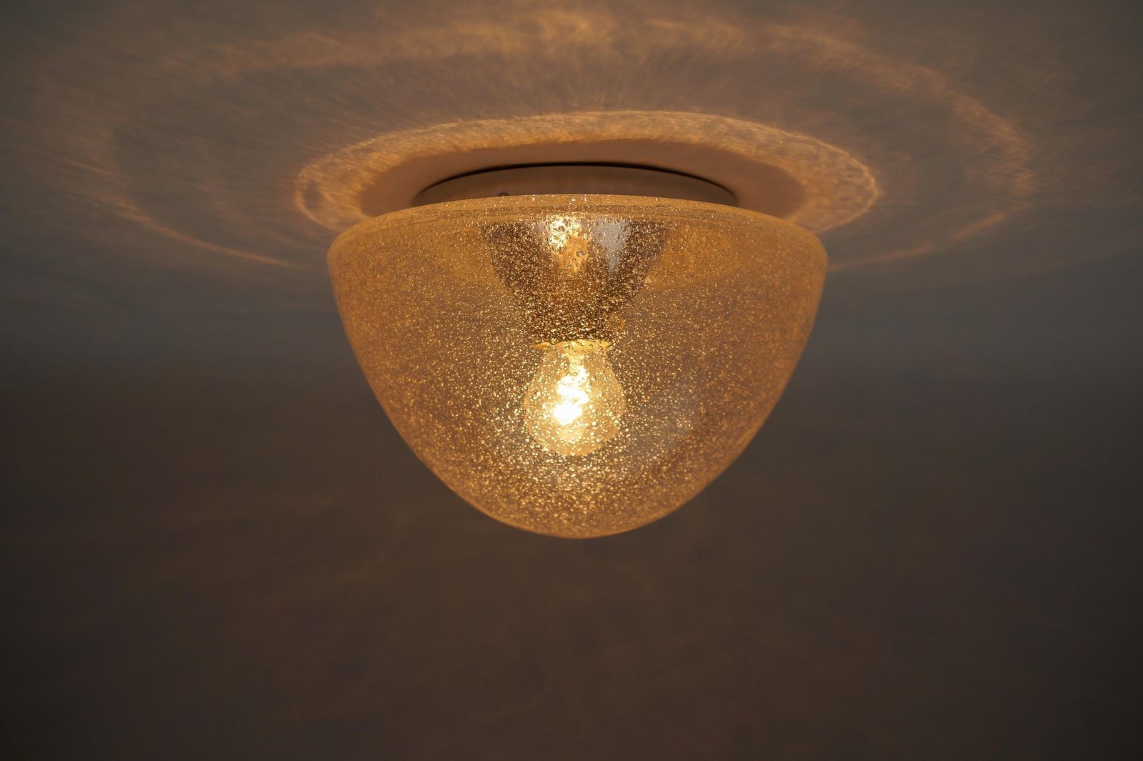 1 Of 4 Mushroom Shaped Glass Lamp In Gold, Germany 1960s photo 425.0