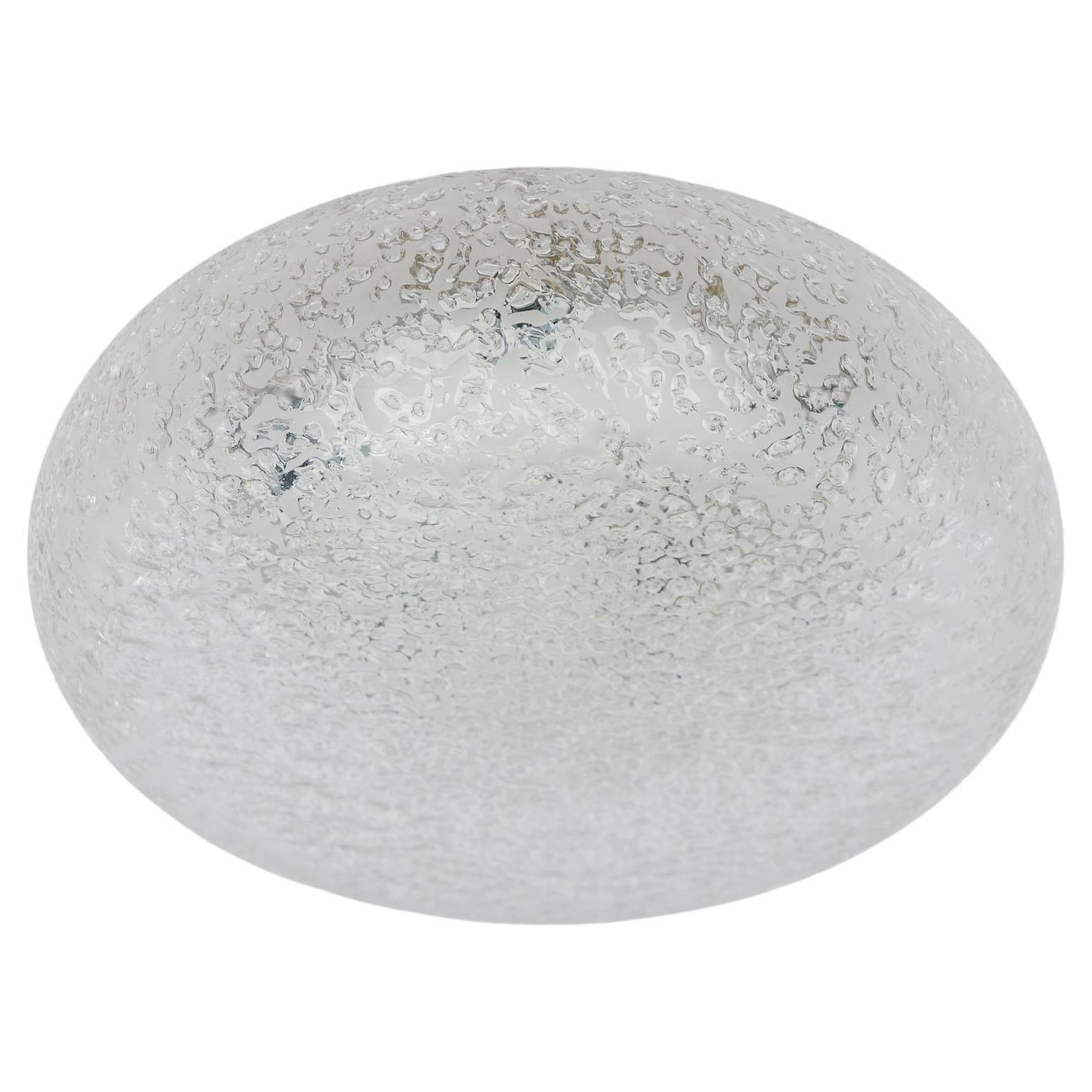1 Of 3 Frosted Ice Glass Flush Mount From Doria Leuchten, Germany, 1960s