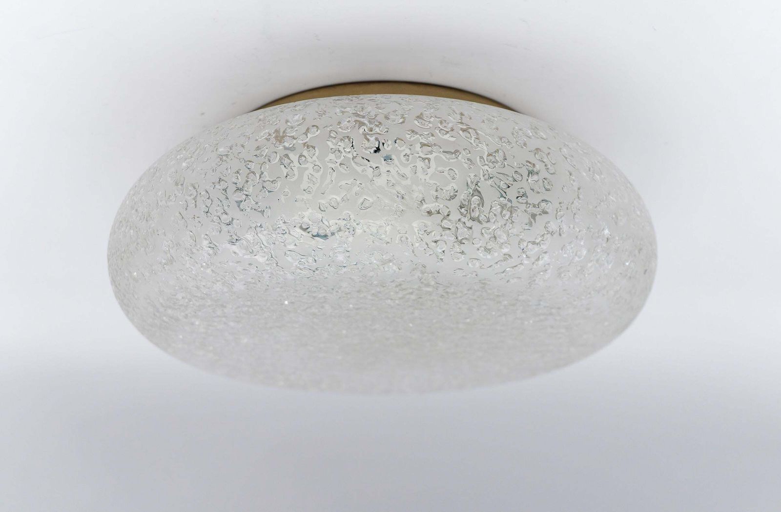1 Of 3 Frosted Ice Glass Flush Mount From Doria Leuchten, Germany, 1960s photo Lighting