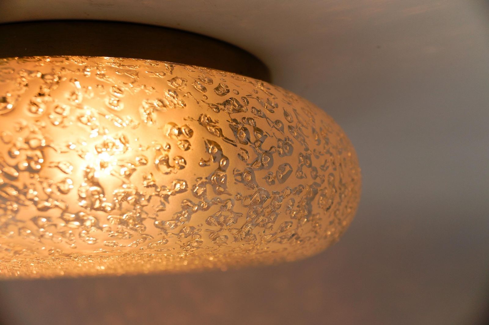 photo for sale 1 Of 3 Frosted Ice Glass Flush Mount From Doria Leuchten, Germany, 1960s